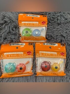 BNIB Japan Le Creuset Kitchen Magnets Cocotte Saucepan dual set 3 Packs- Total 6